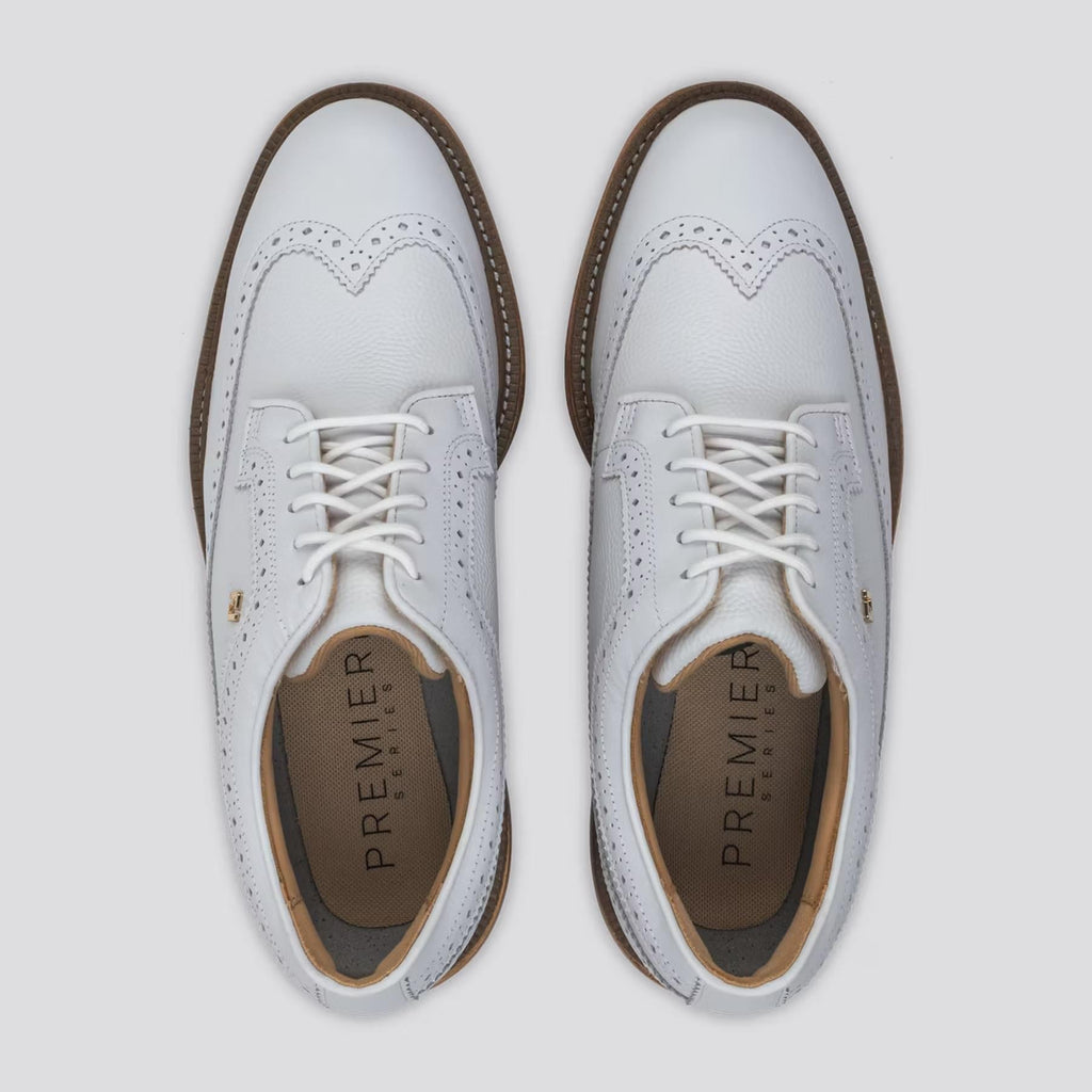 Premiere Series Marquis Cleated Laced Golf Shoes White/Brown