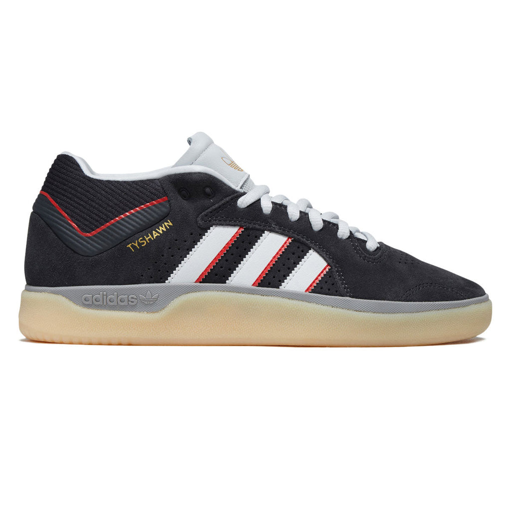 Adidas Tyshawn Shoes - Carbon/Crystal White/Better Scarlet