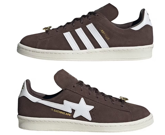 Adidas Campus 80S Bape 30Th Anniversary Brown