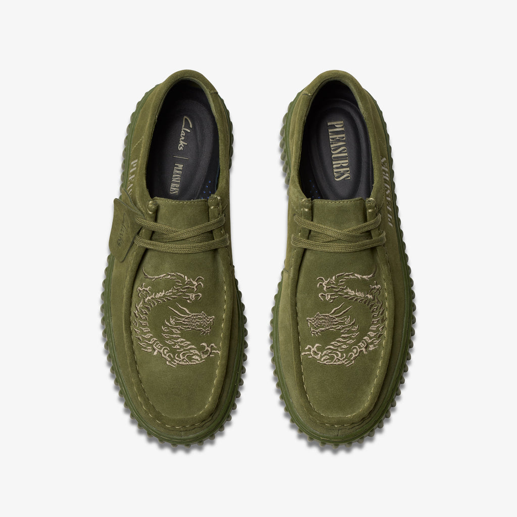 Clarks X Pleasures Tornhill Drgnlo - Olive Suede