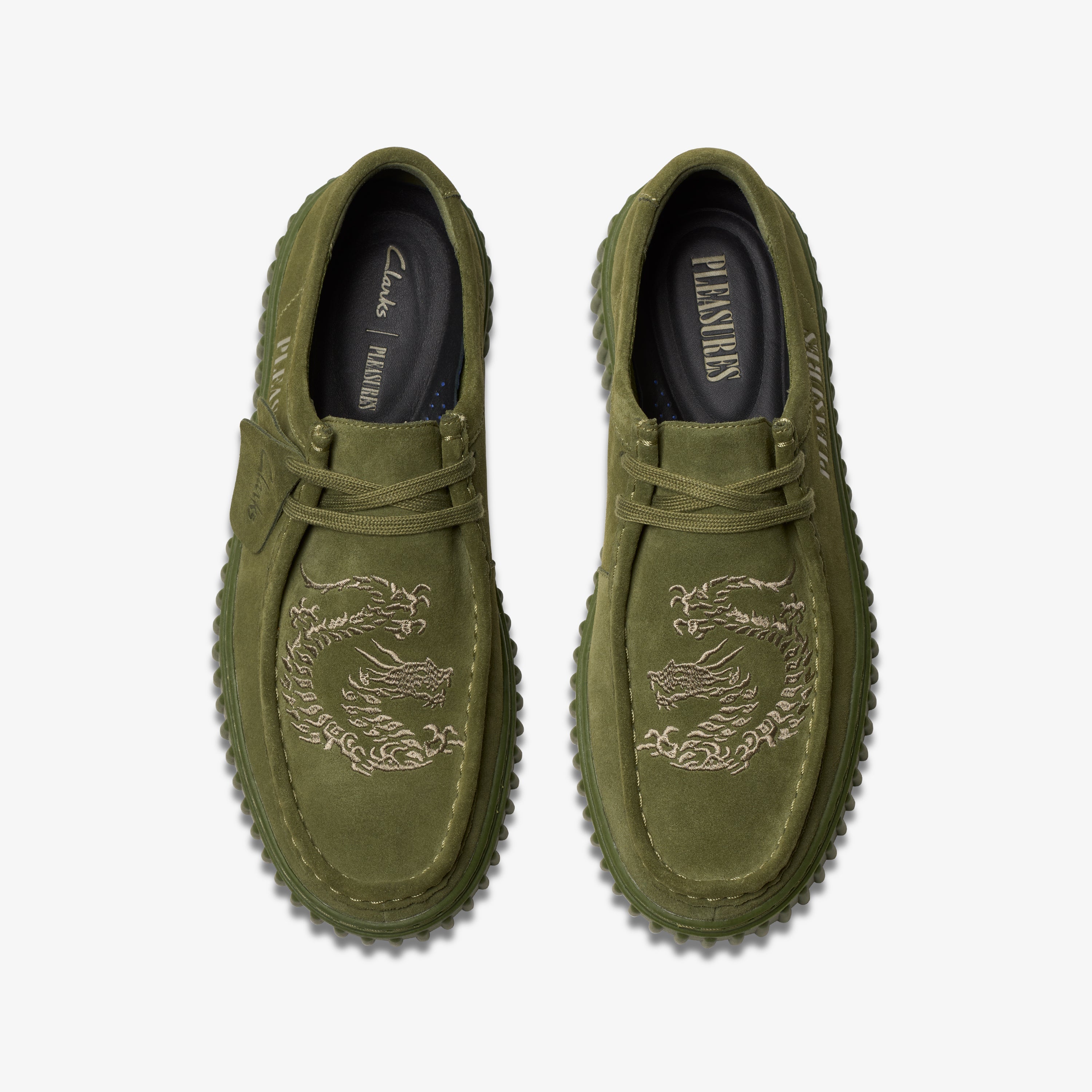 Clarks X Pleasures Tornhill Drgnlo - Olive Suede