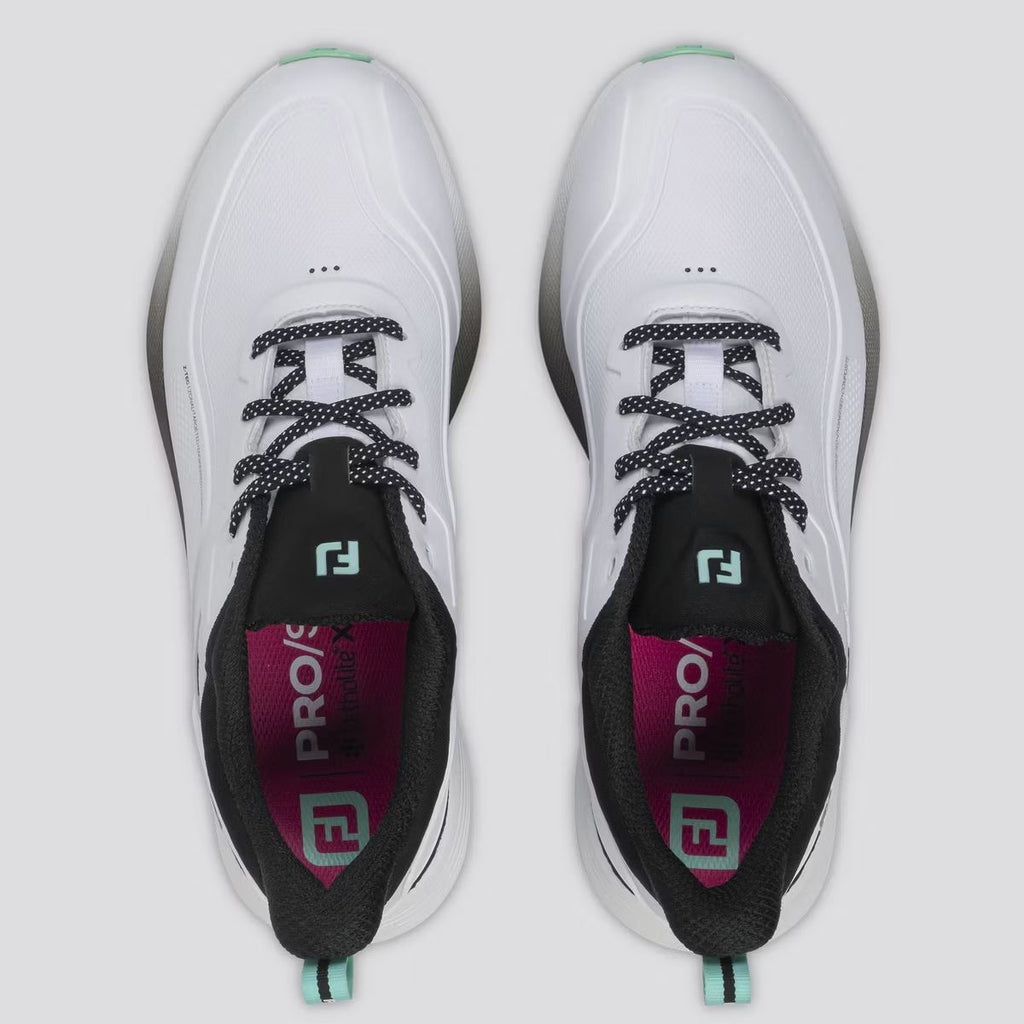 Prosl26 Spikeless Golf Shoes White/Black/Teal