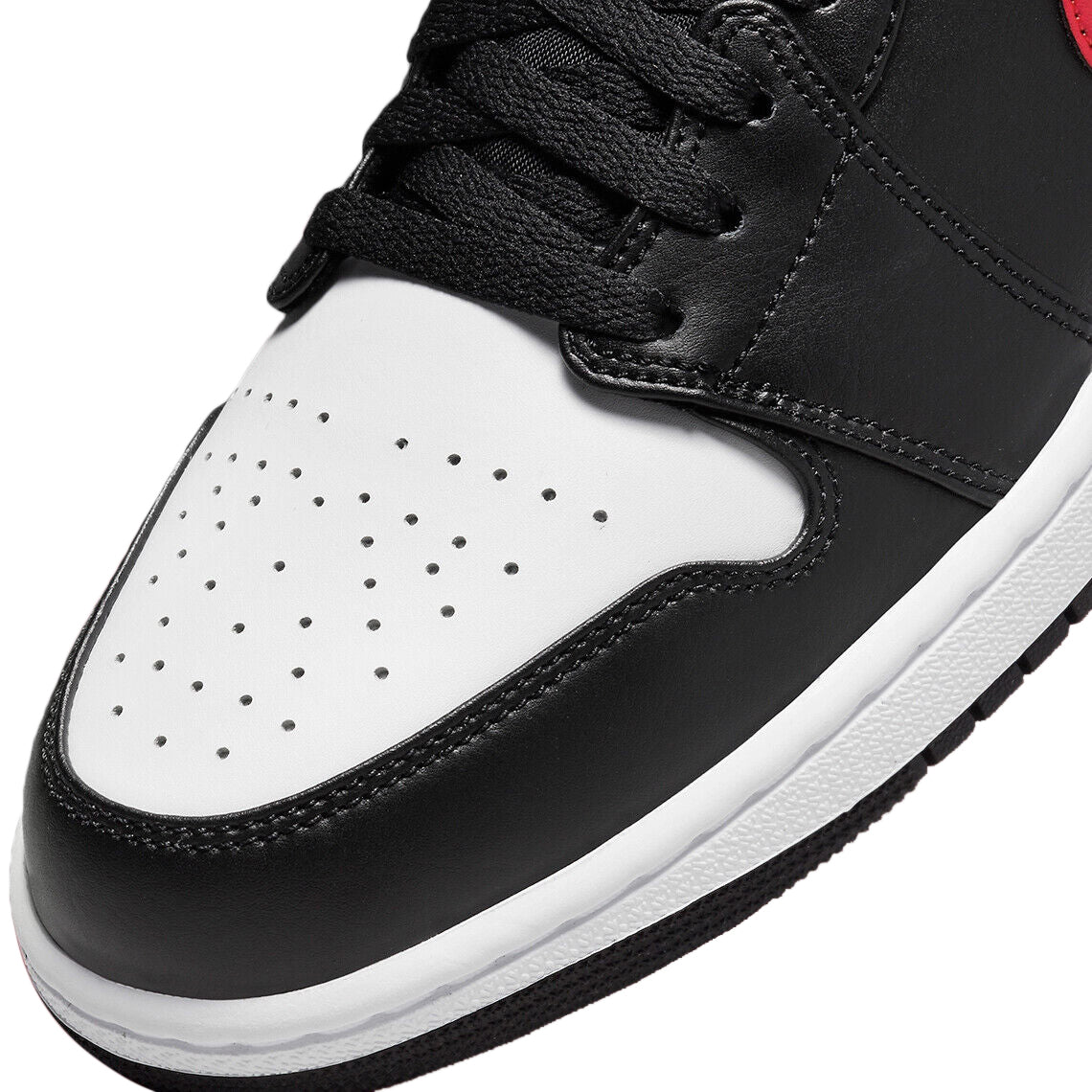 Men's Jordan 1 Low "White Toe" Black/Fire Red-White (553558 063)