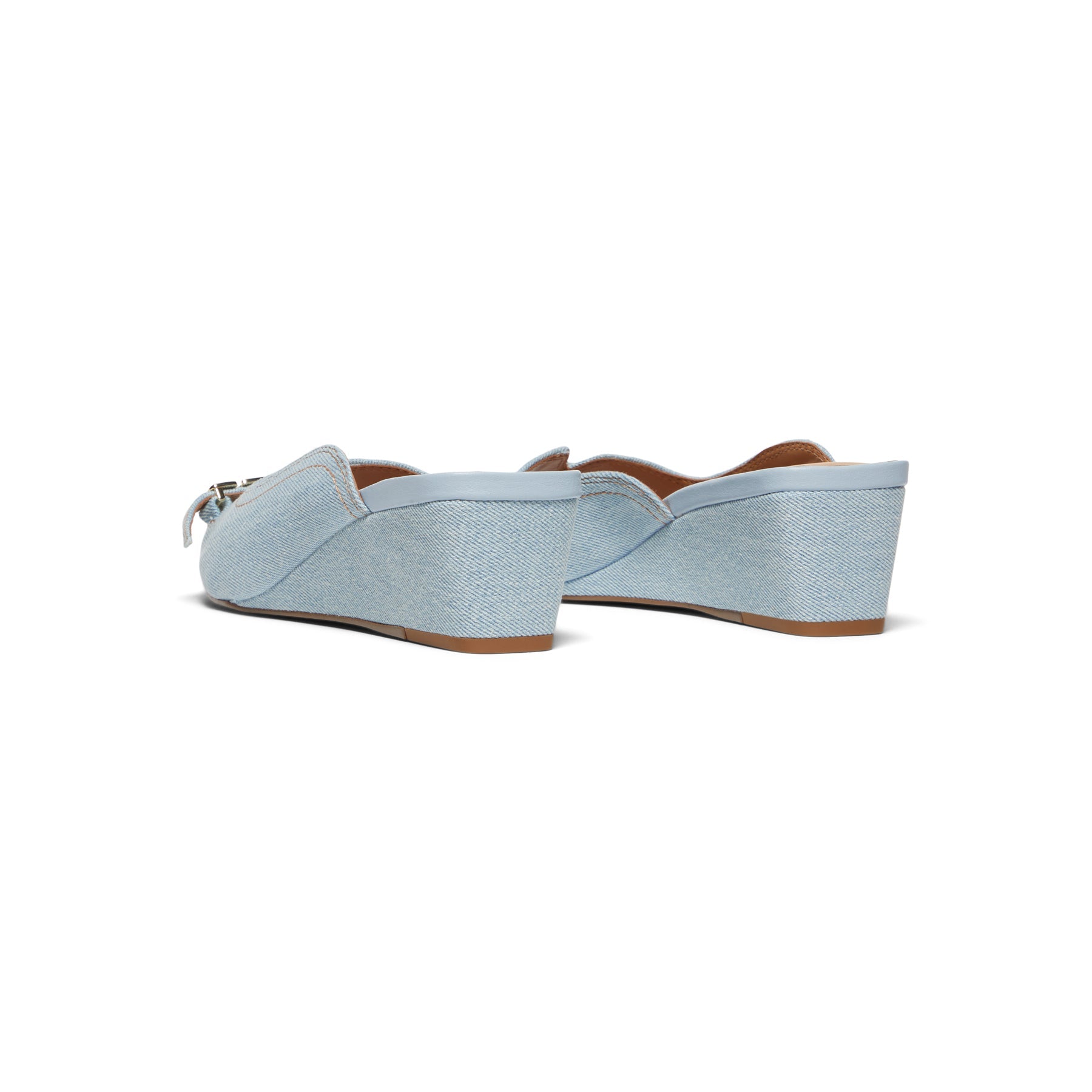 Ganni Butterfly Wedge Mule Sandal Denim (Niagara Mist)