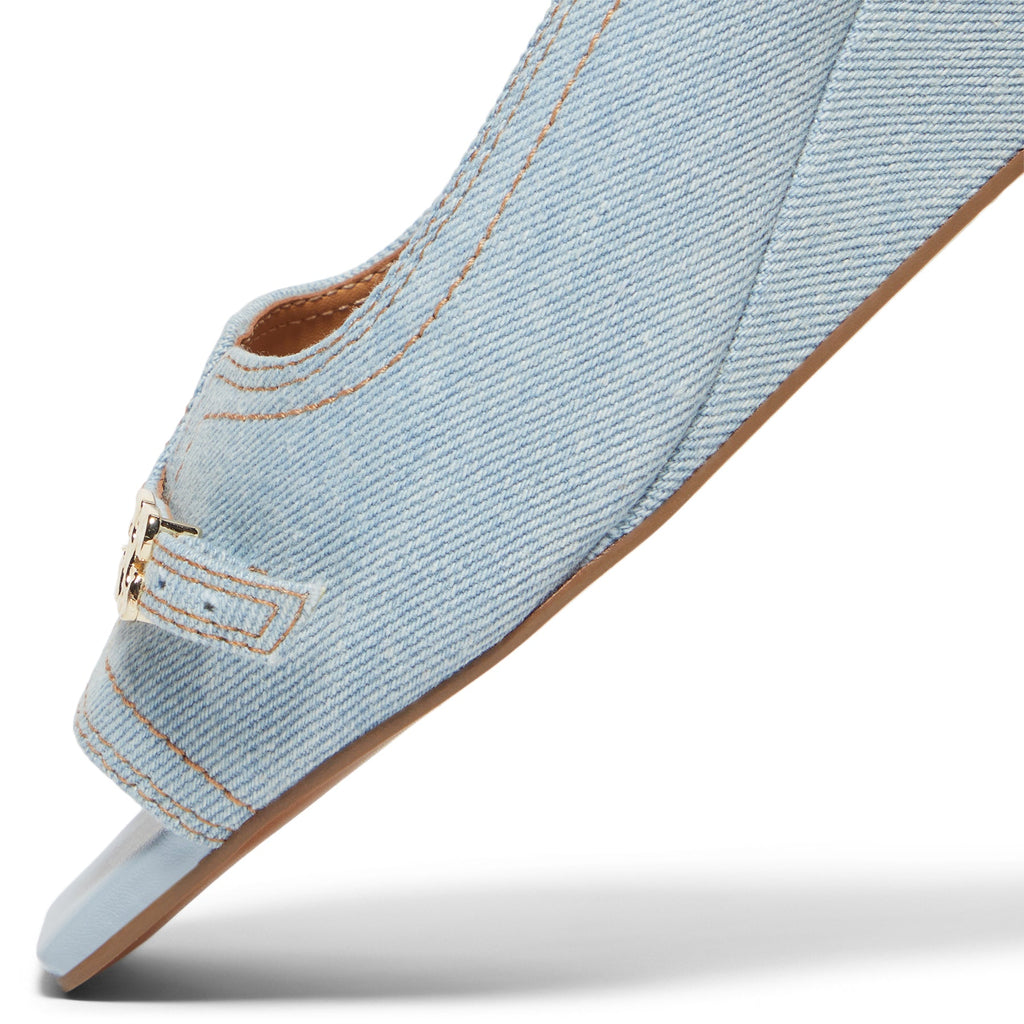 Ganni Butterfly Wedge Mule Sandal Denim (Niagara Mist)