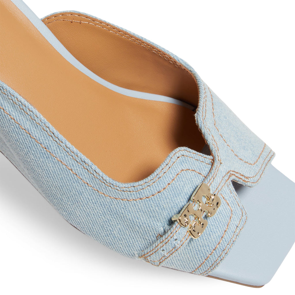 Ganni Butterfly Wedge Mule Sandal Denim (Niagara Mist)