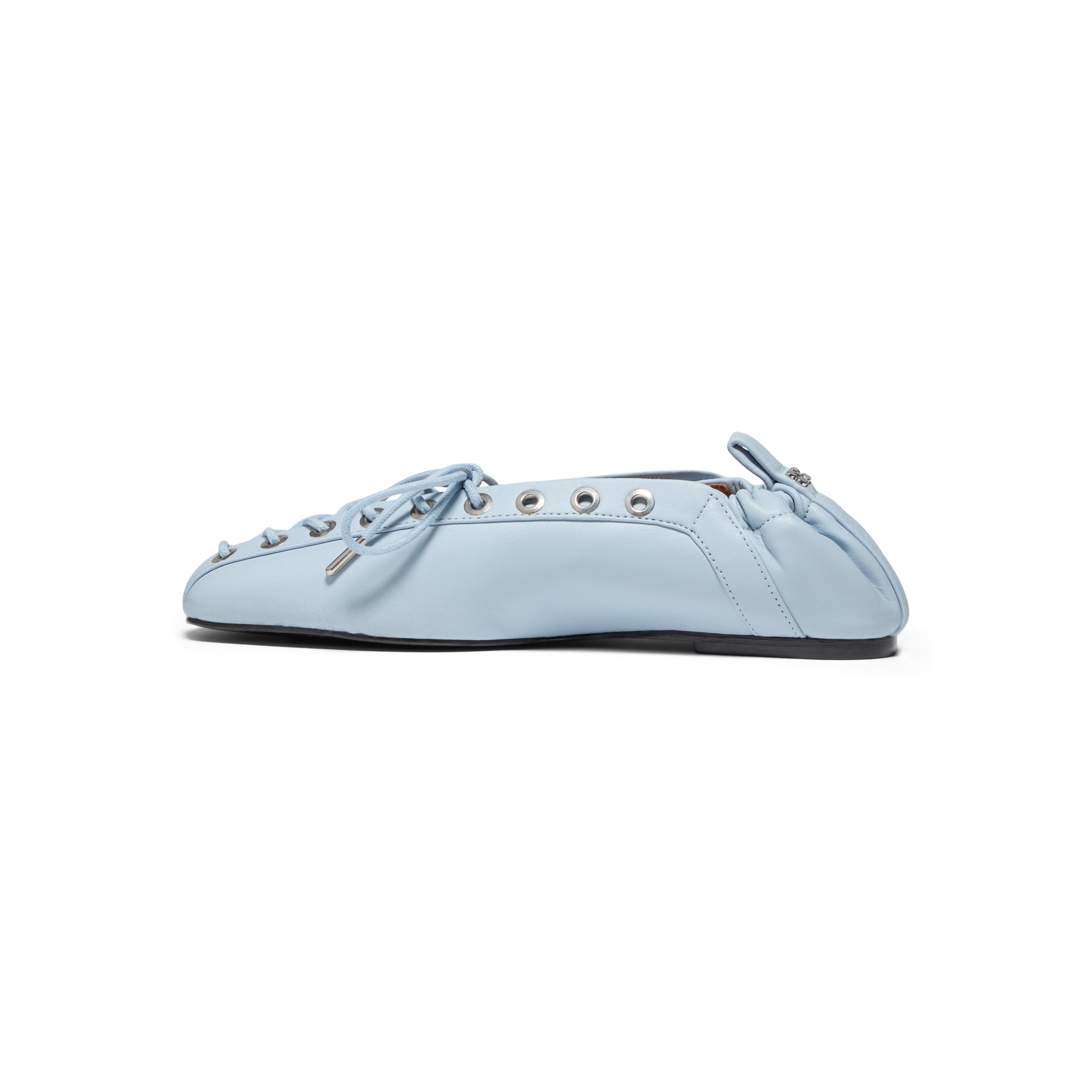 Ganni Eyelets Lace Up Ballerina S3069 175 Niagara Mist