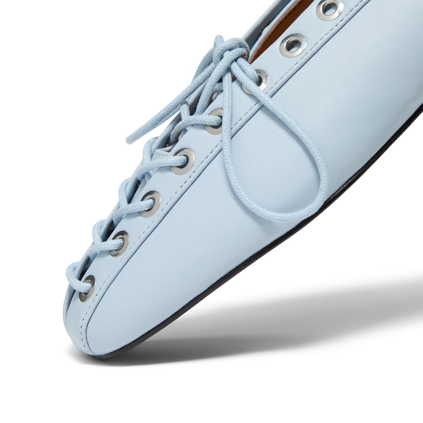 Ganni Eyelets Lace Up Ballerina S3069 175 Niagara Mist
