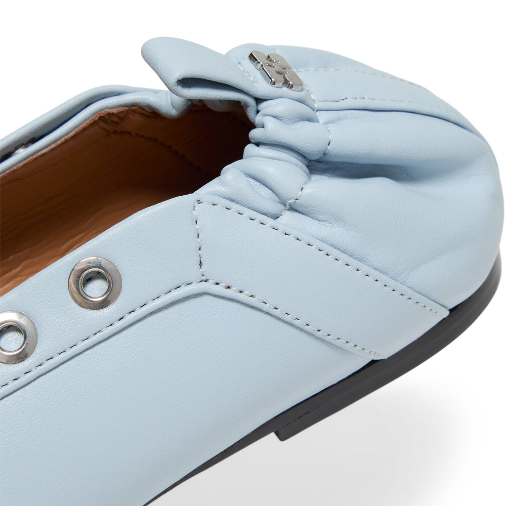 Ganni Eyelets Lace Up Ballerina S3069 175 Niagara Mist
