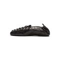 Ganni Eyelets Lace Up Ballerina Snake Black Oyster