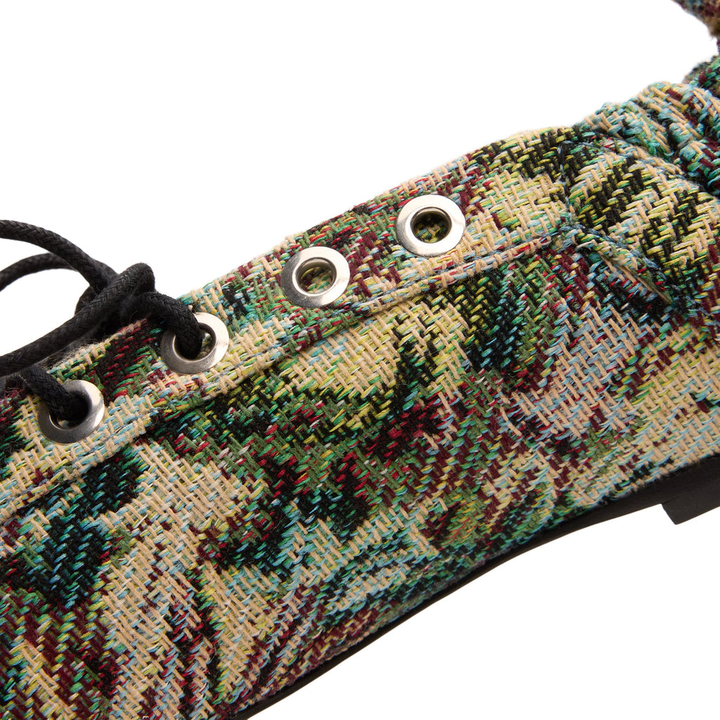 Ganni Eyelets Lace Up Ballerina Tapestry Jadeite