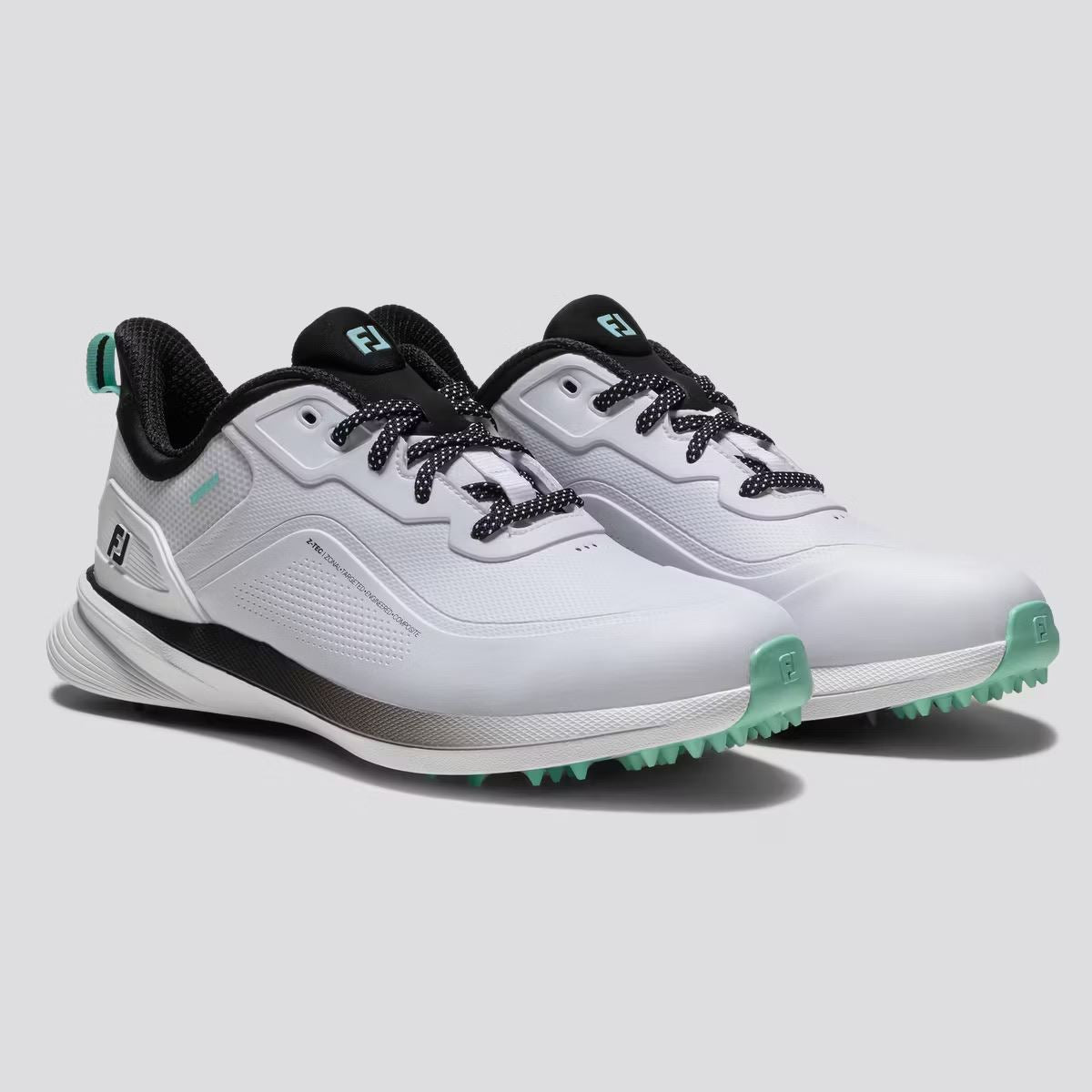 Prosl26 Spikeless Golf Shoes White/Black/Teal