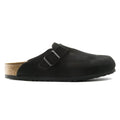 Birkenstock Womens Boston Soft Footbed Sandals - Black Suede