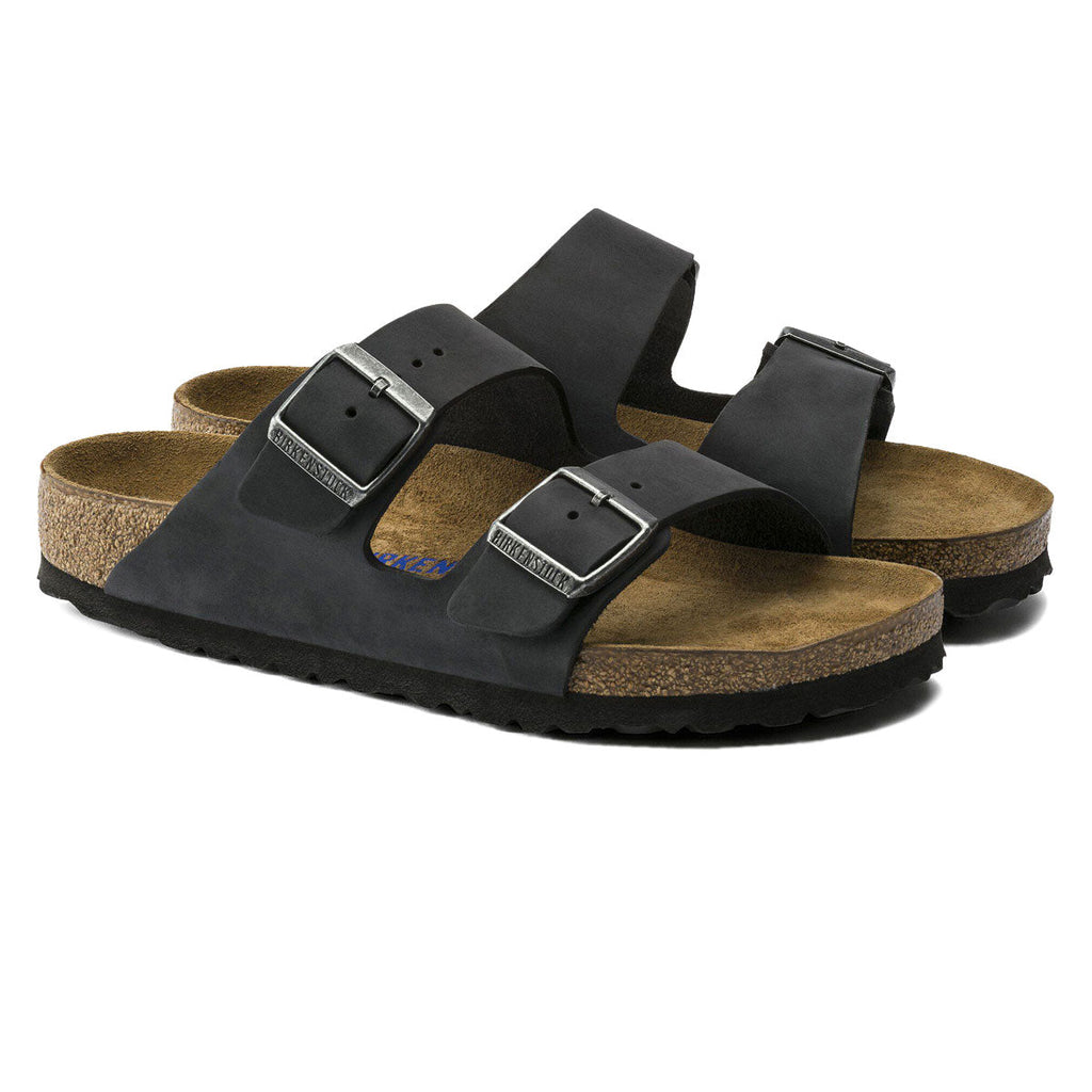 Birkenstock Arizona Soft Footbed Sandals - Black Oiled Leather