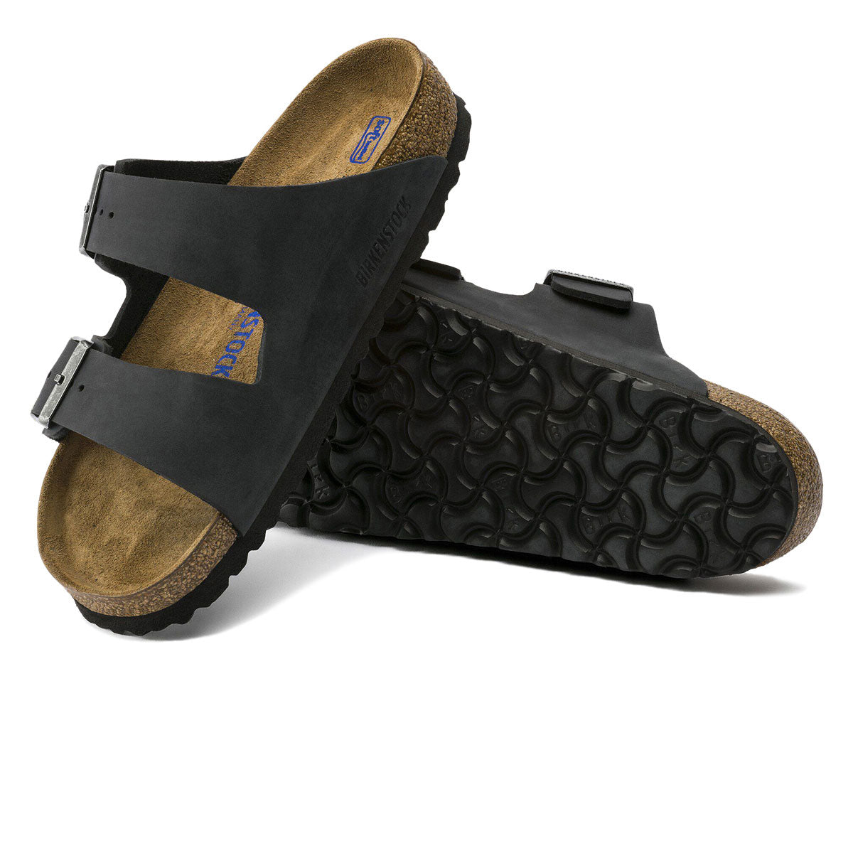 Birkenstock Arizona Soft Footbed Sandals - Black Oiled Leather