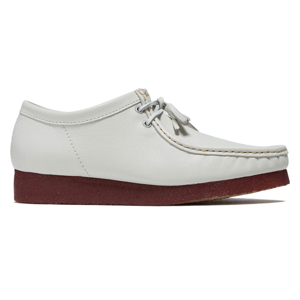 Clarks Wallabee Shoes - White Leather