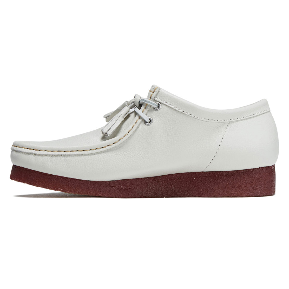 Clarks Wallabee Shoes - White Leather