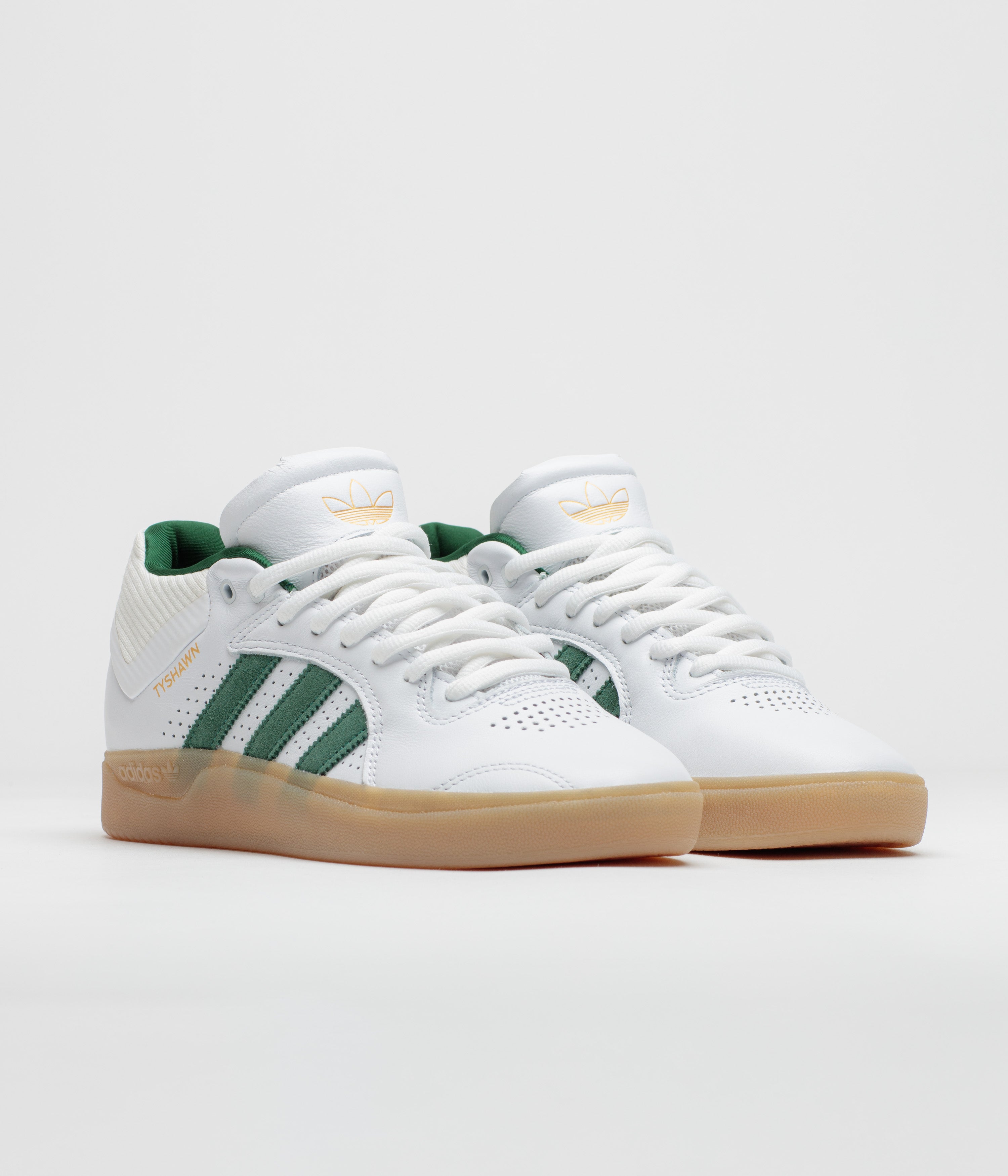 Adidas Tyshawn Shoes - FTWR White / Collegiate Green / Gum4