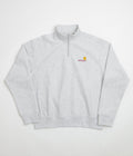 Carhartt Half Zip American Script Sweatshirt - Ash Heather