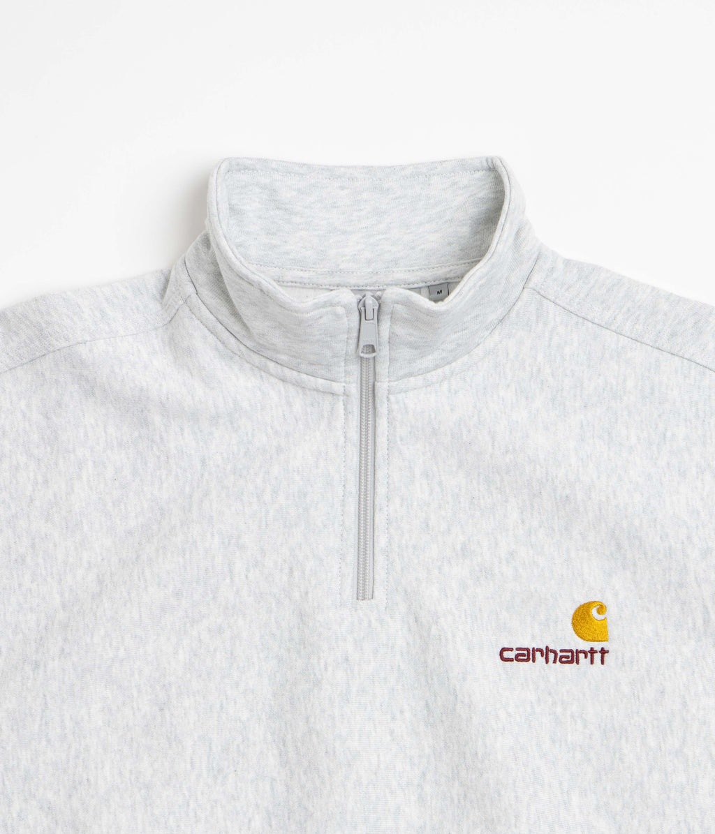 Carhartt Half Zip American Script Sweatshirt - Ash Heather