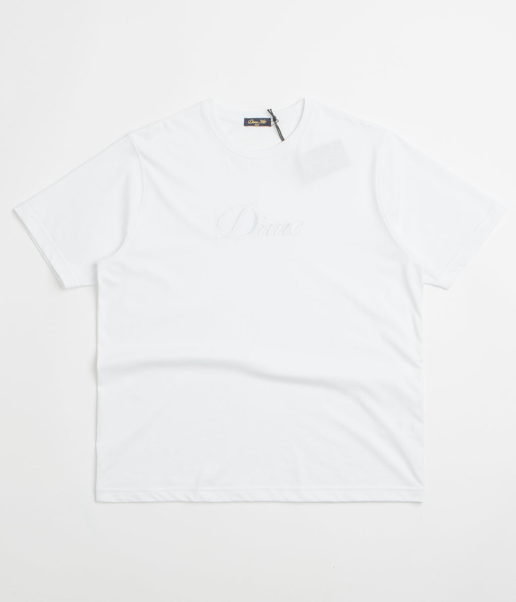 Dime Cursive T-Shirt - White / Grey