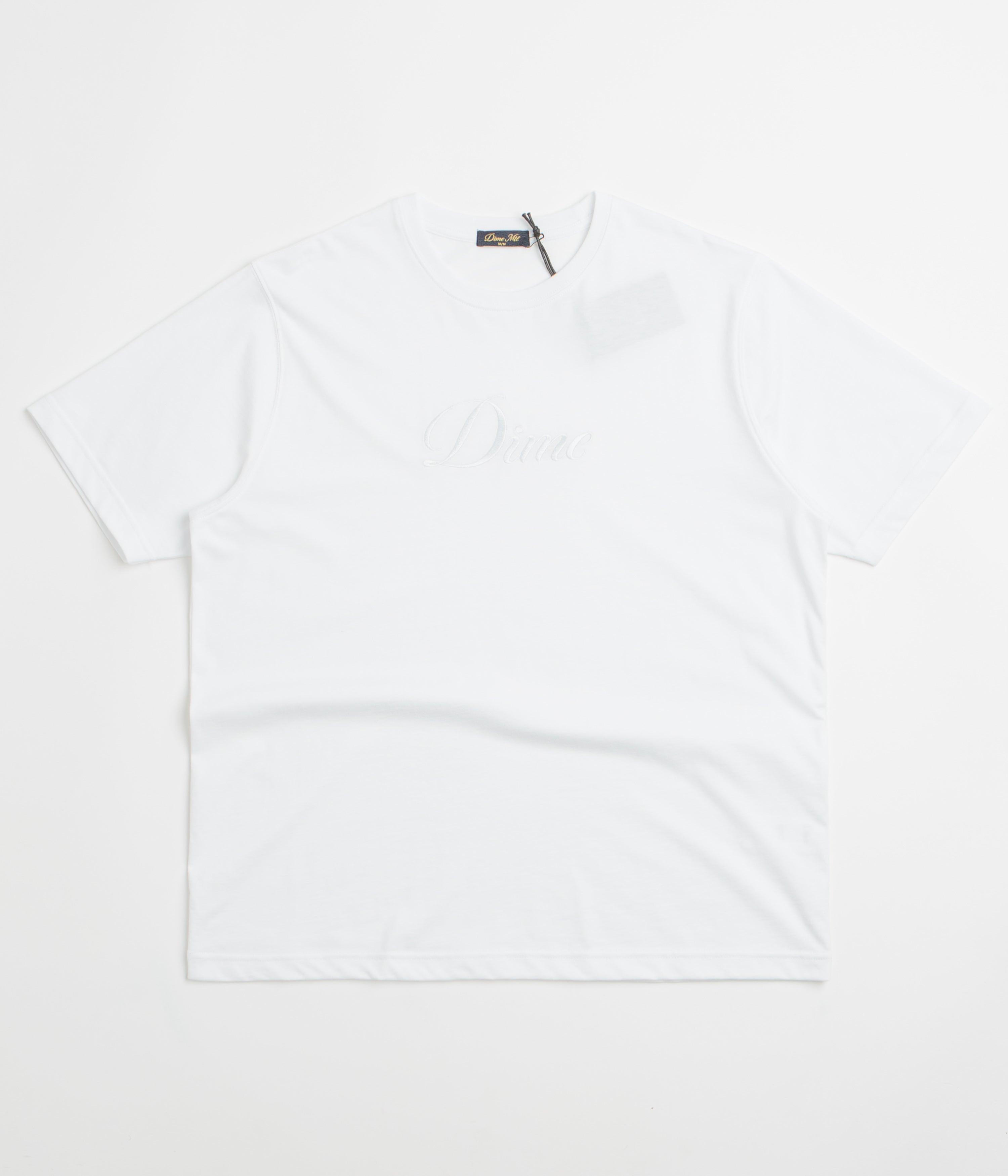 Dime Cursive T-Shirt - White / Grey