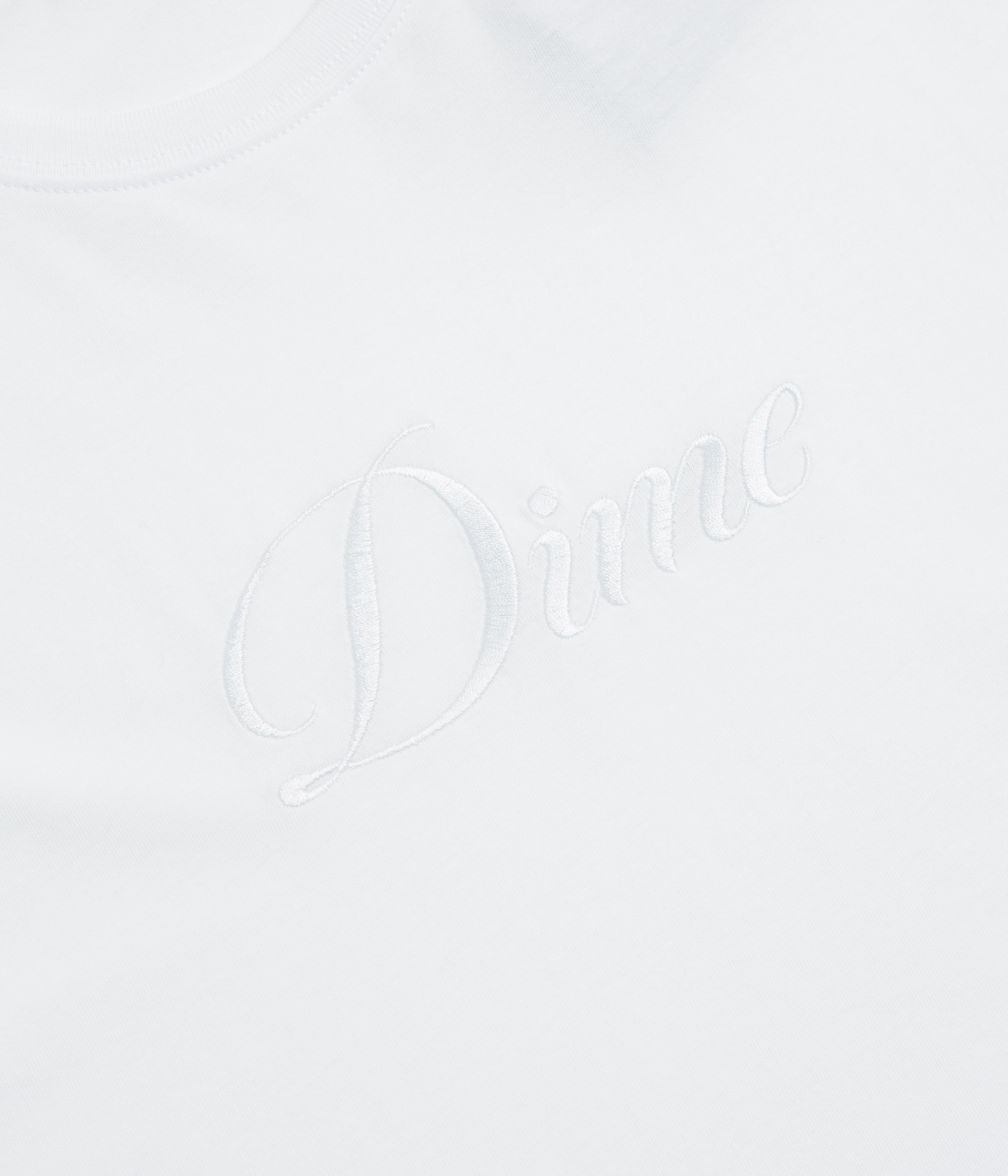 Dime Cursive T-Shirt - White / Grey