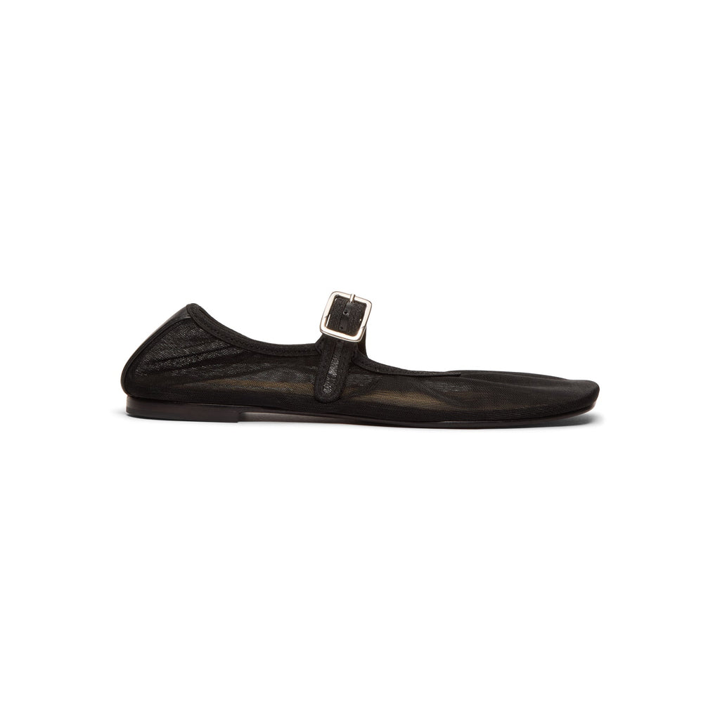 Sandy Liang Mary Jane Mesh Ballerina Flats (Black)