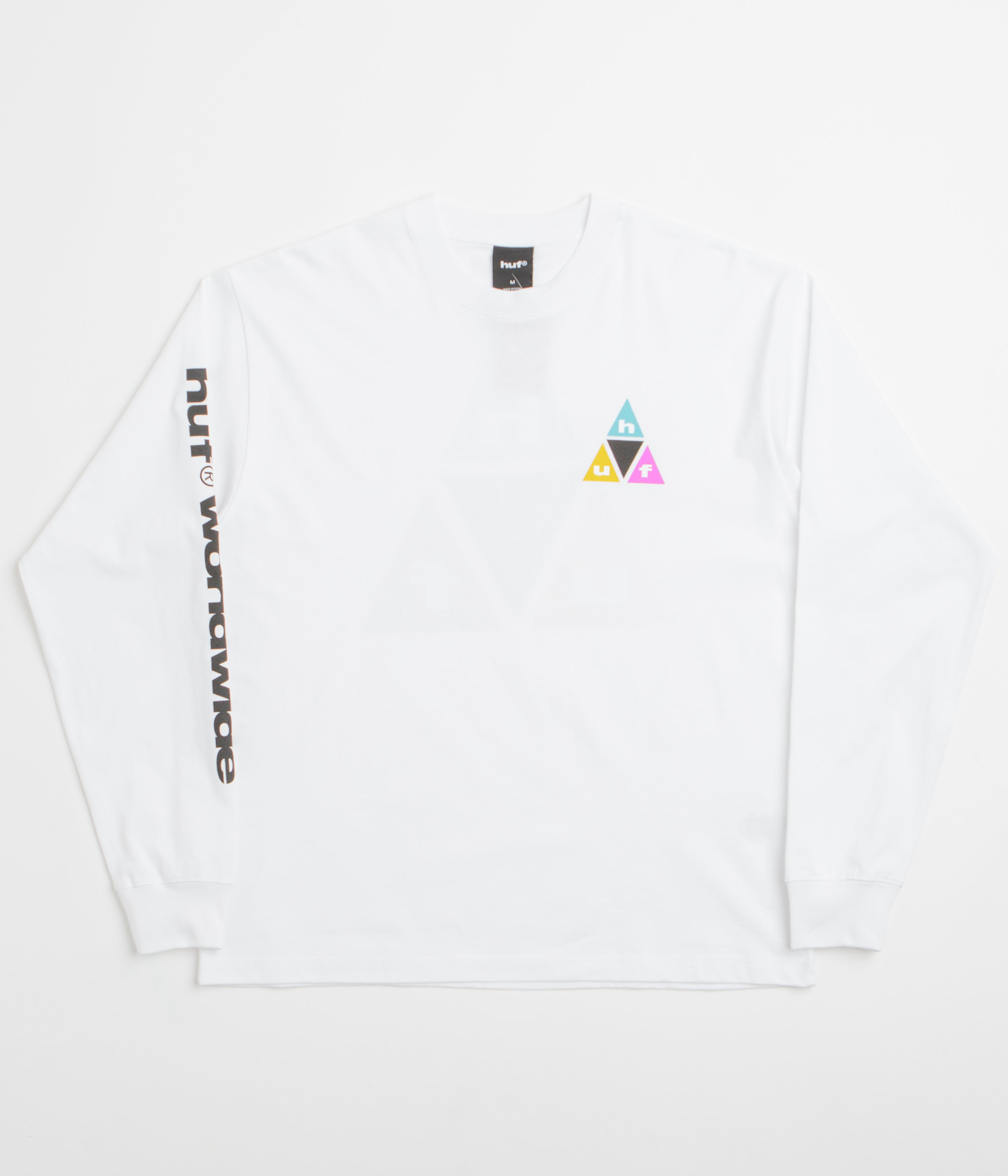 HUF Prism Triple Triangle Long Sleeve T-Shirt - White / Black