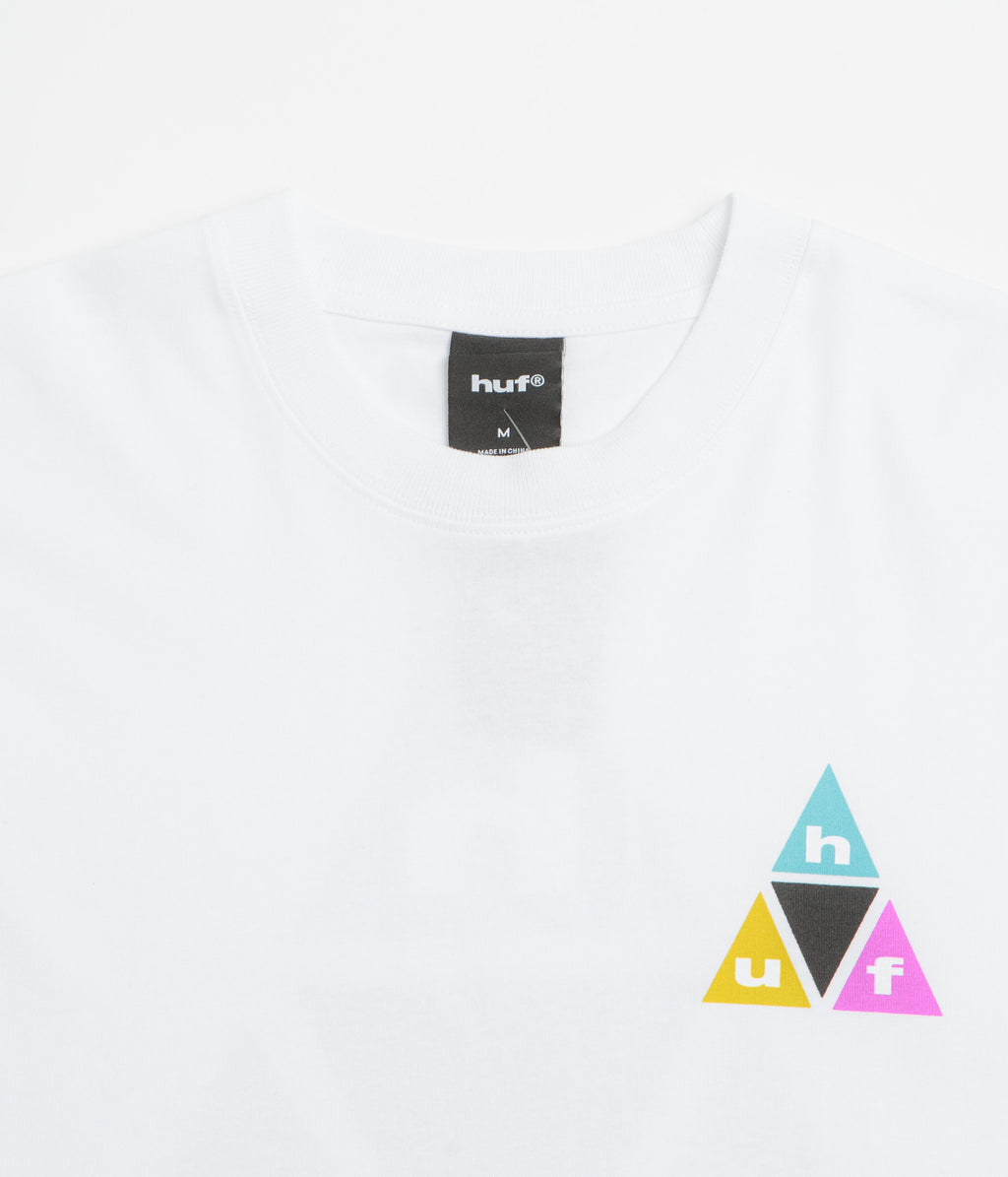 HUF Prism Triple Triangle Long Sleeve T-Shirt - White / Black