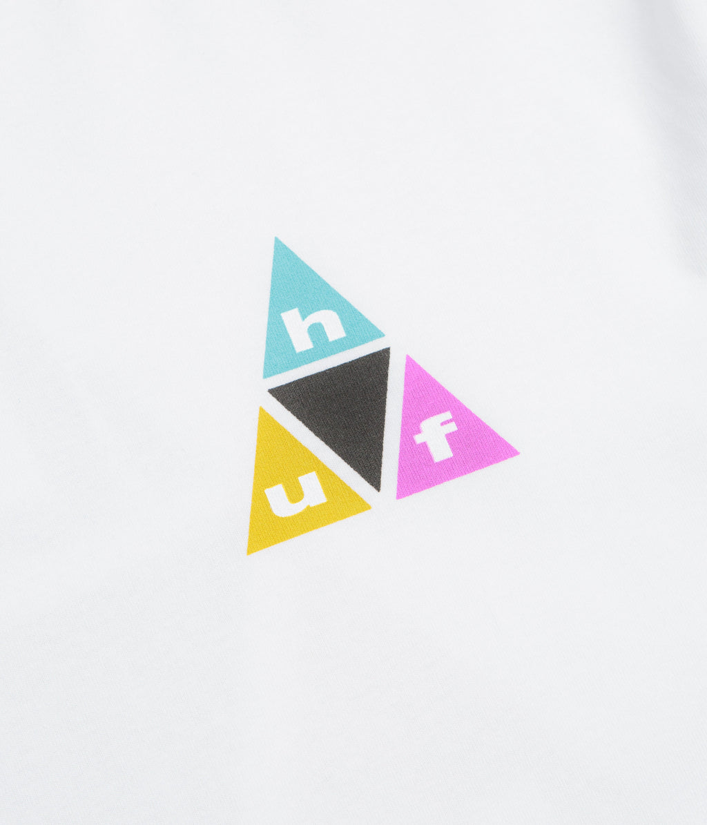 HUF Prism Triple Triangle Long Sleeve T-Shirt - White / Black