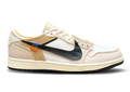Jordan 1 Low Og Ex ‘Off-White Inspired’ Coconut Milk (Handcrafted Custom) 'Black Swoosh'