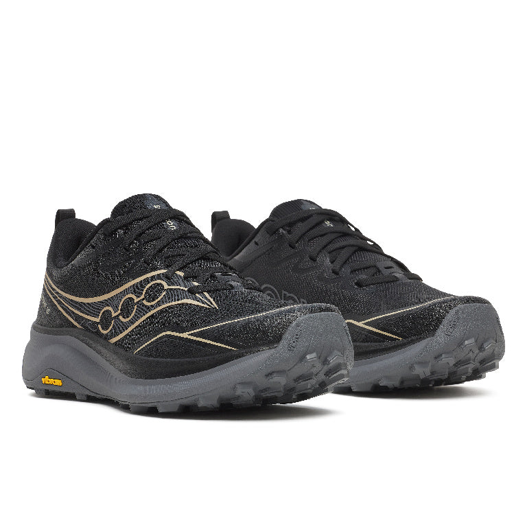 Saucony Women's Peregrine 16 Running Shoes in Black/Carbon (Wide)