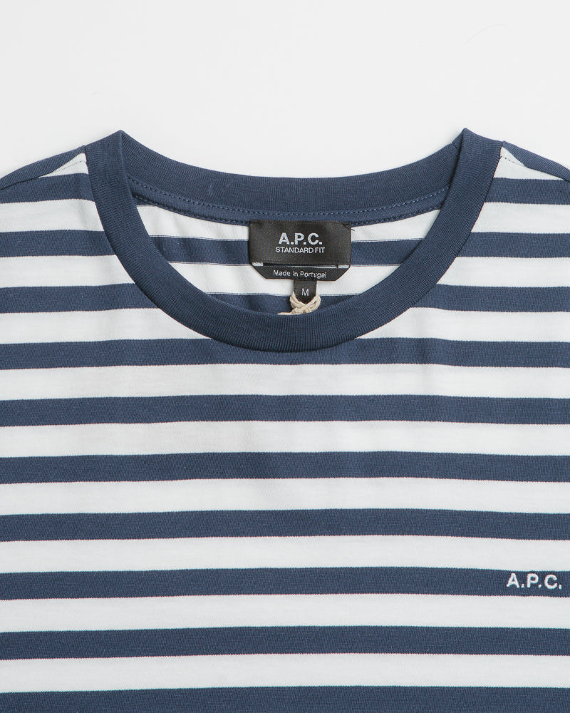 A.P.C. Embroidered Striped T-Shirt - Dark Navy