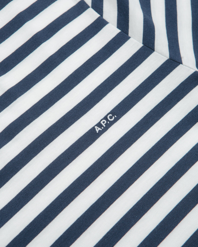 A.P.C. Embroidered Striped T-Shirt - Dark Navy