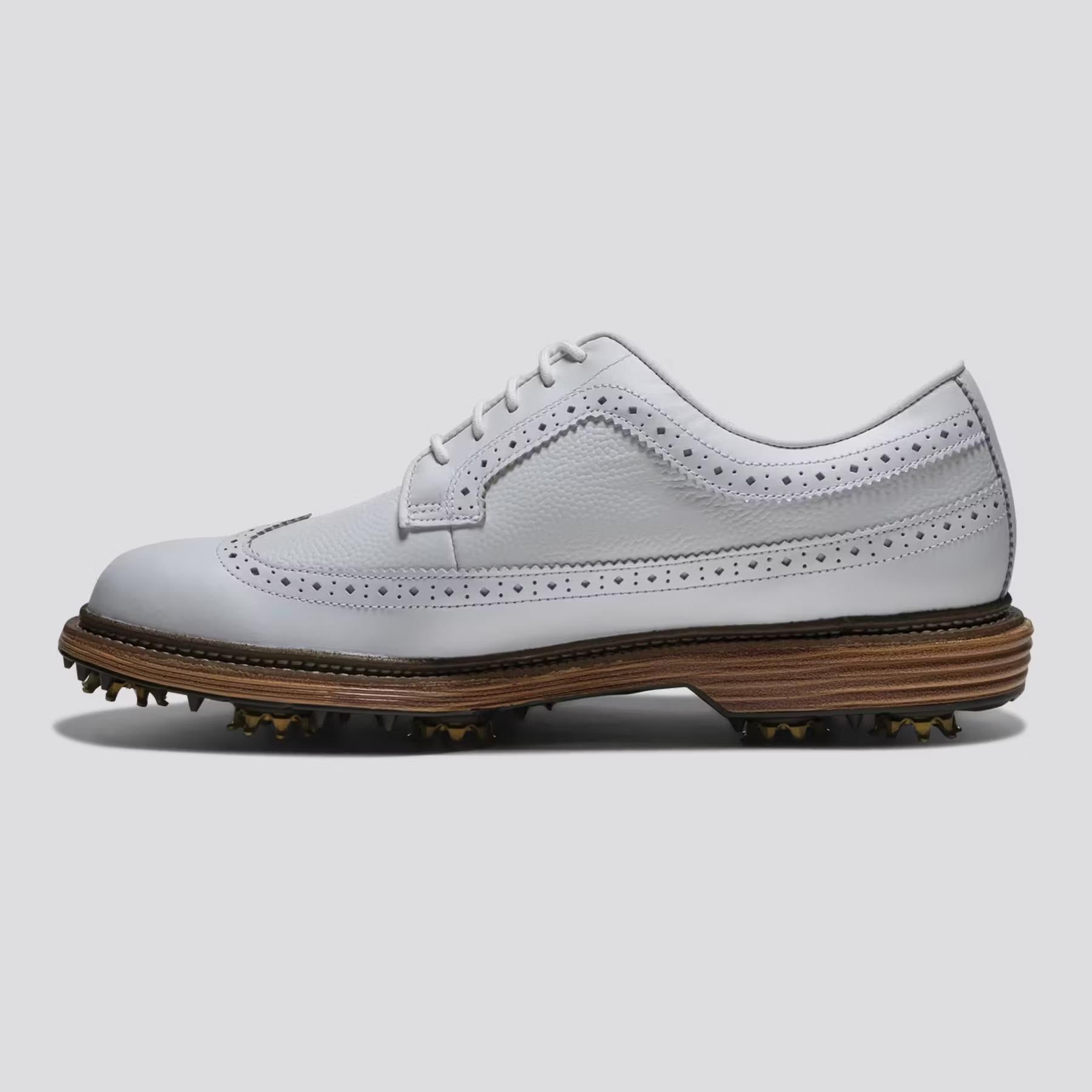 Premiere Series Marquis Cleated Laced Golf Shoes White/Brown