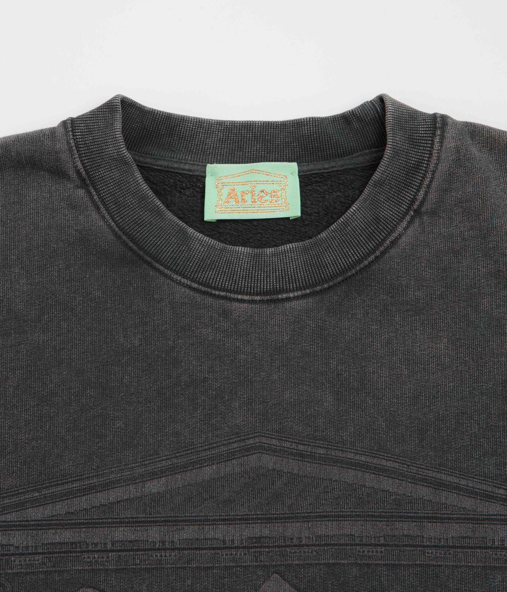 Aries Aged Ancient Column Crewneck Sweatshirt - Black