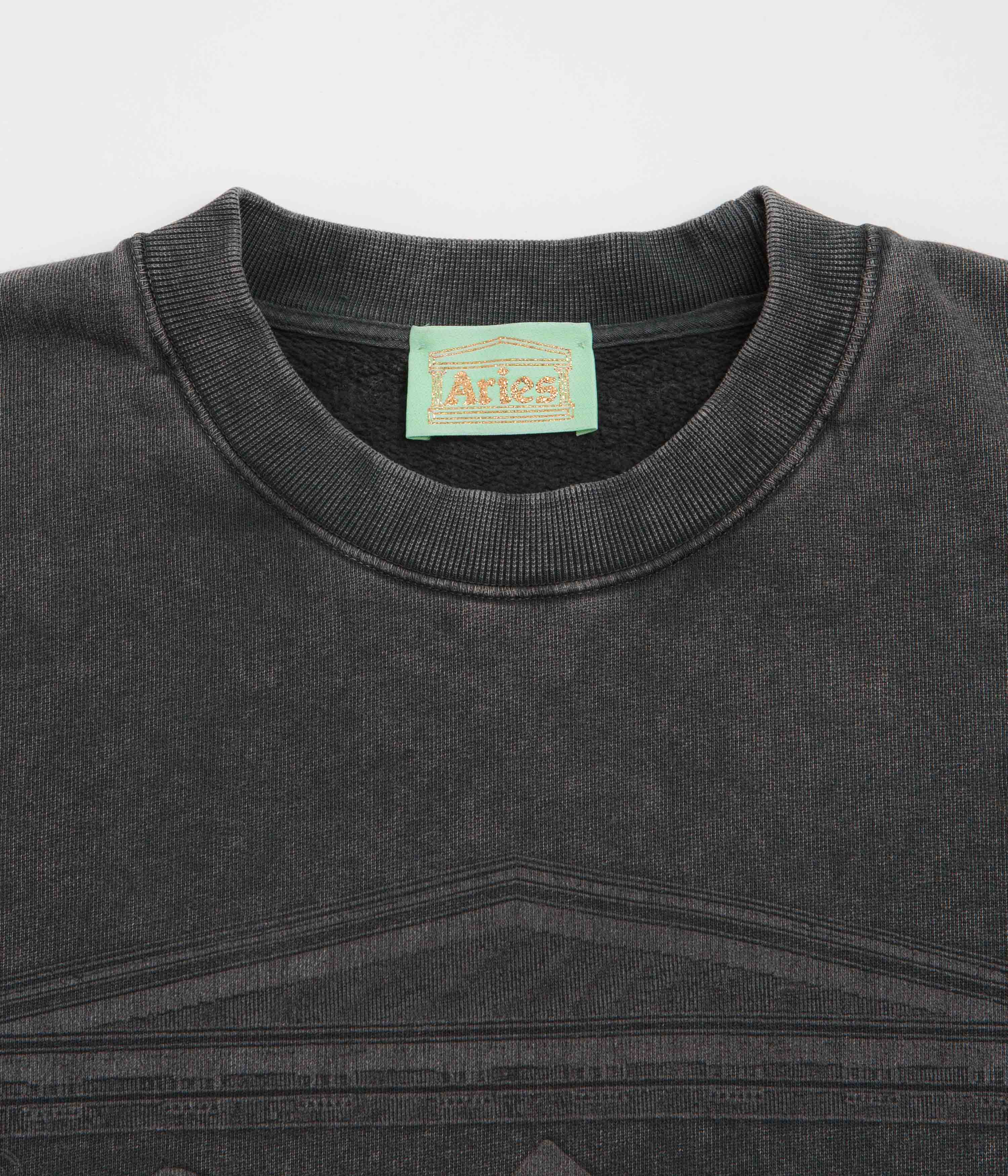 Aries Aged Ancient Column Crewneck Sweatshirt - Black