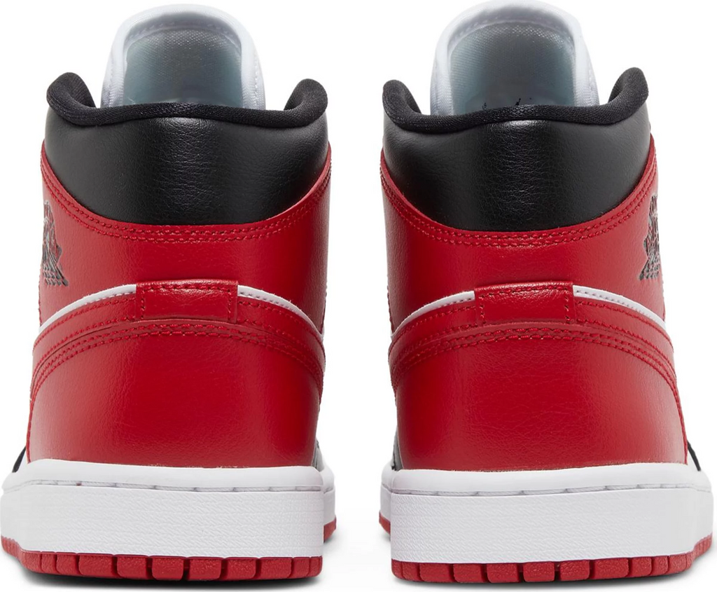 Women's Jordan 1 Mid Black/Gym Red-White (BQ6472 079)
