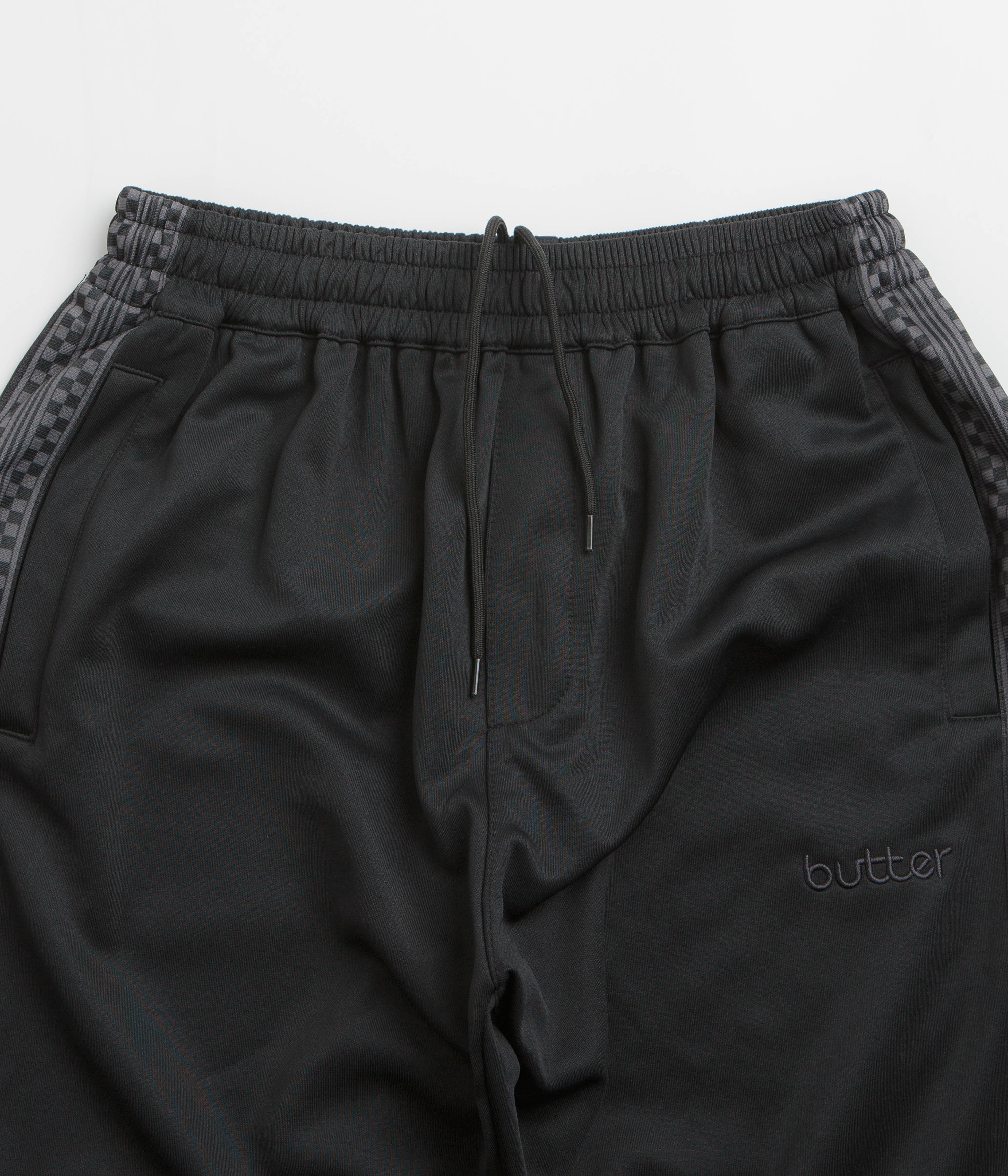 Butter Goods Check Tape Tracksuit Pants - Black