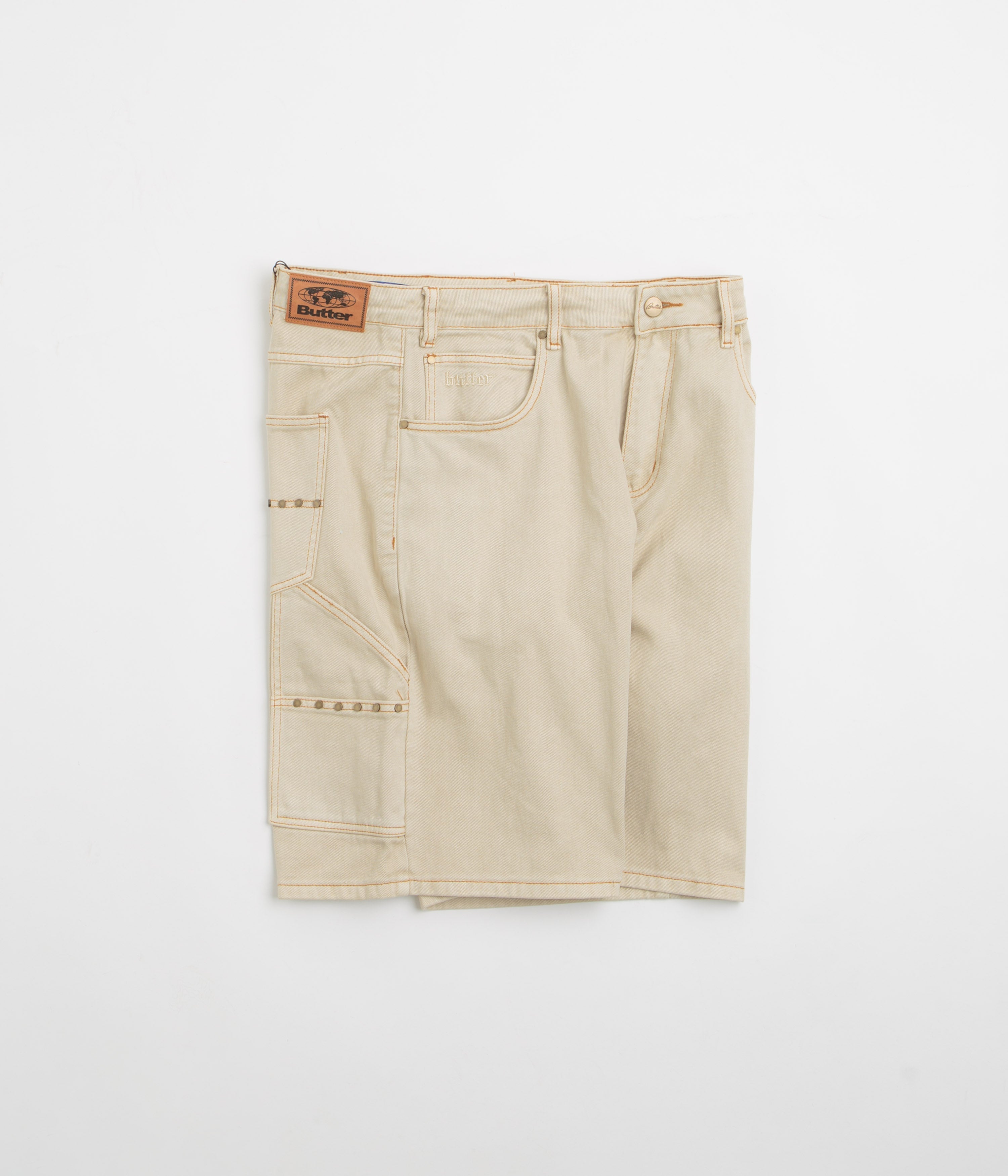 Butter Goods Rivet Denim Shorts - Bone