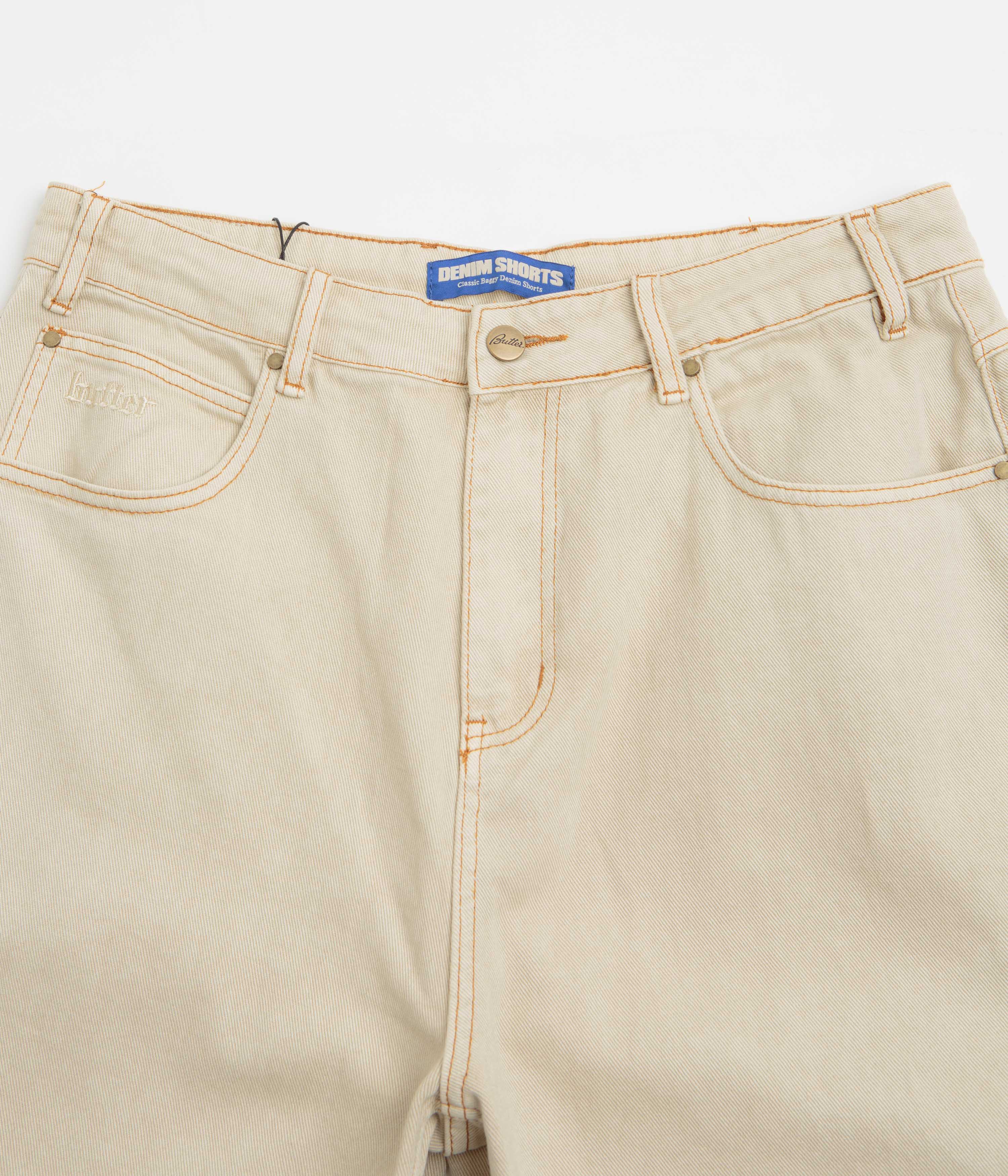 Butter Goods Rivet Denim Shorts - Bone