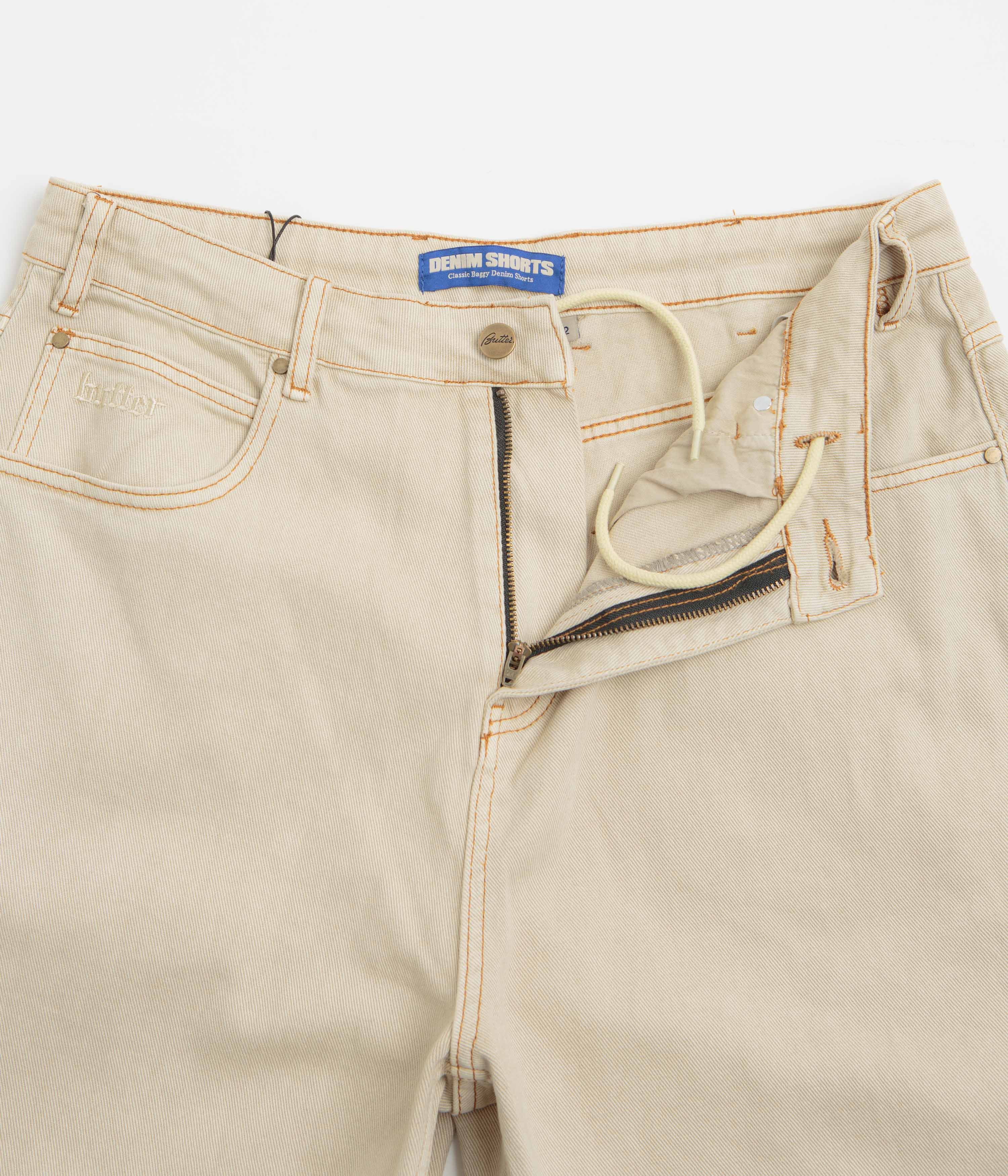 Butter Goods Rivet Denim Shorts - Bone