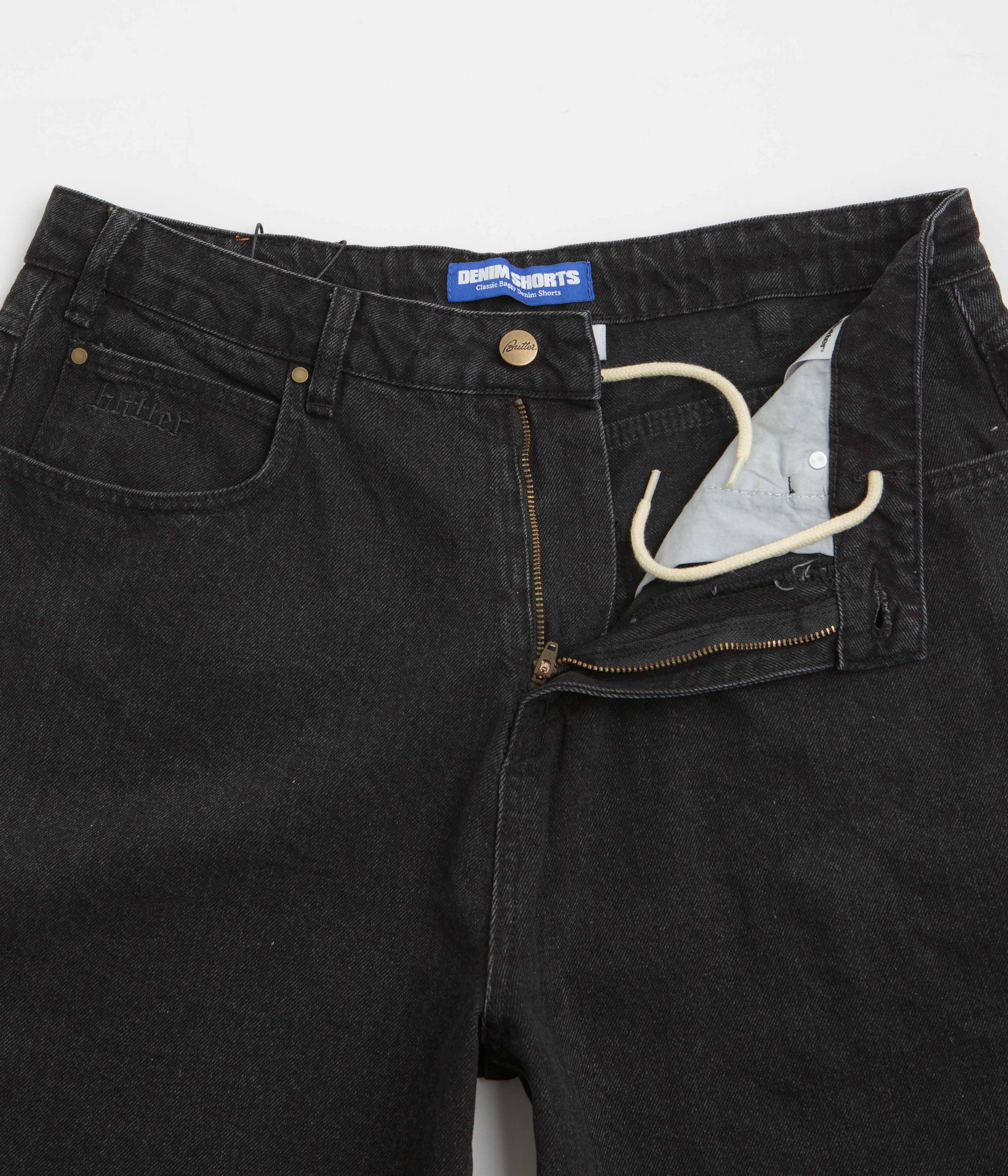 Butter Goods Rivet Denim Shorts - Washed Black