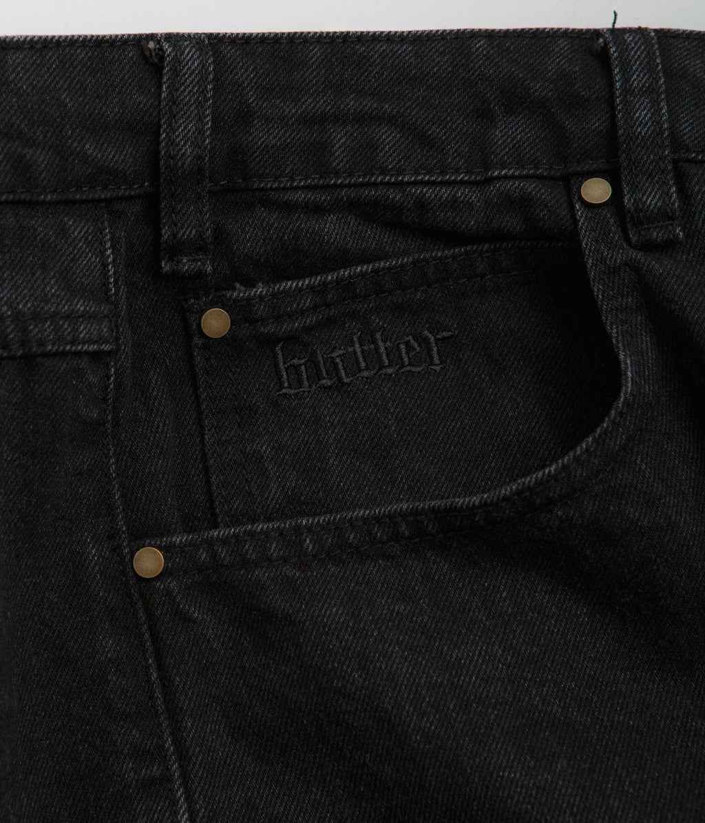 Butter Goods Rivet Denim Shorts - Washed Black