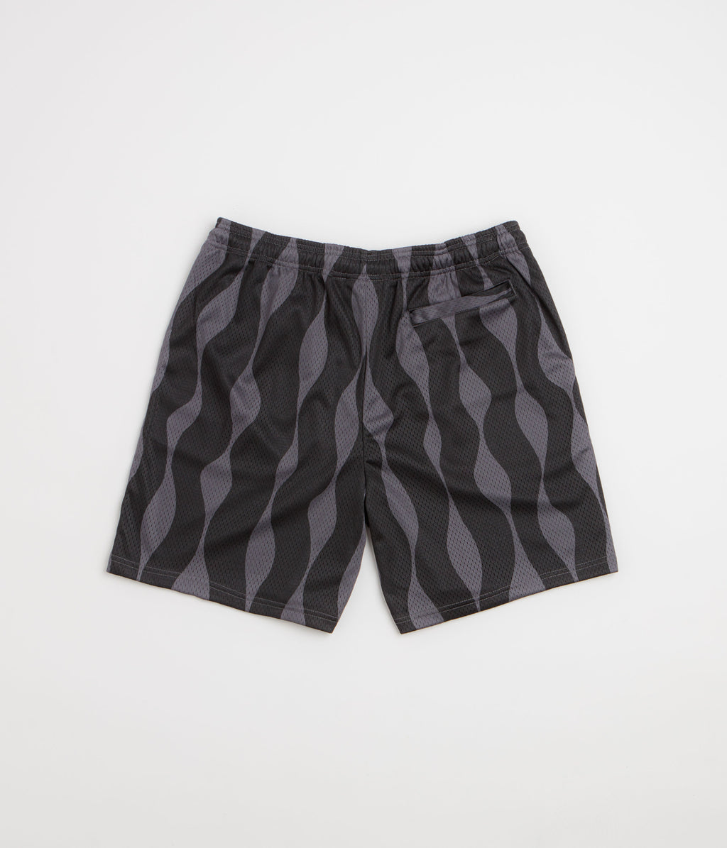 by Parra Waved Mesh Shorts - Black
