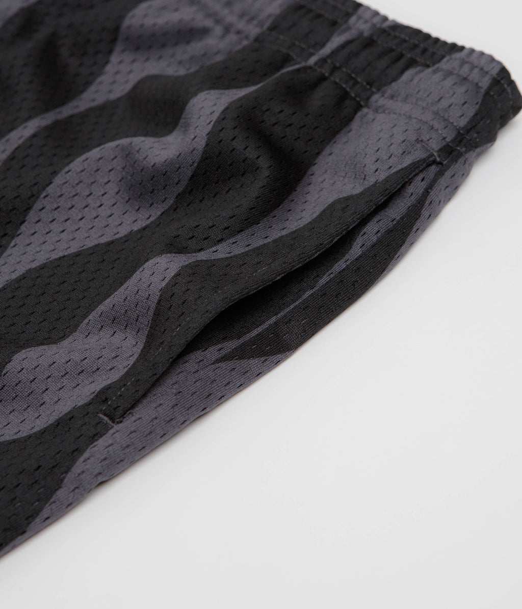 by Parra Waved Mesh Shorts - Black