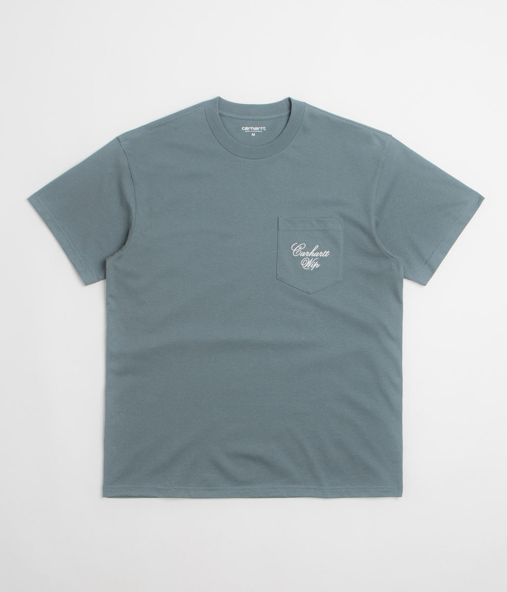 Carhartt Longhand Pocket T-Shirt - Cozy Blue / White