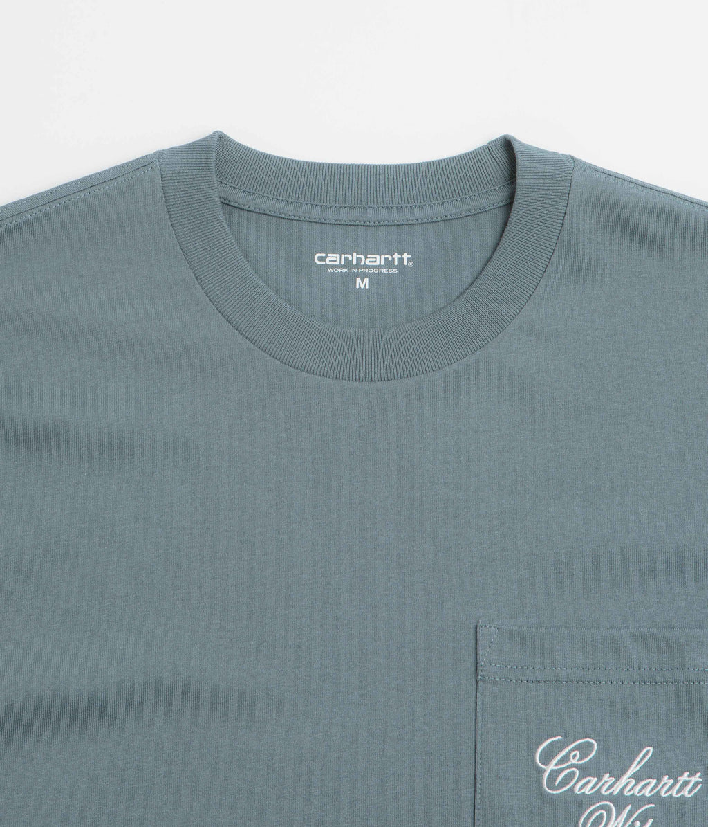Carhartt Longhand Pocket T-Shirt - Cozy Blue / White