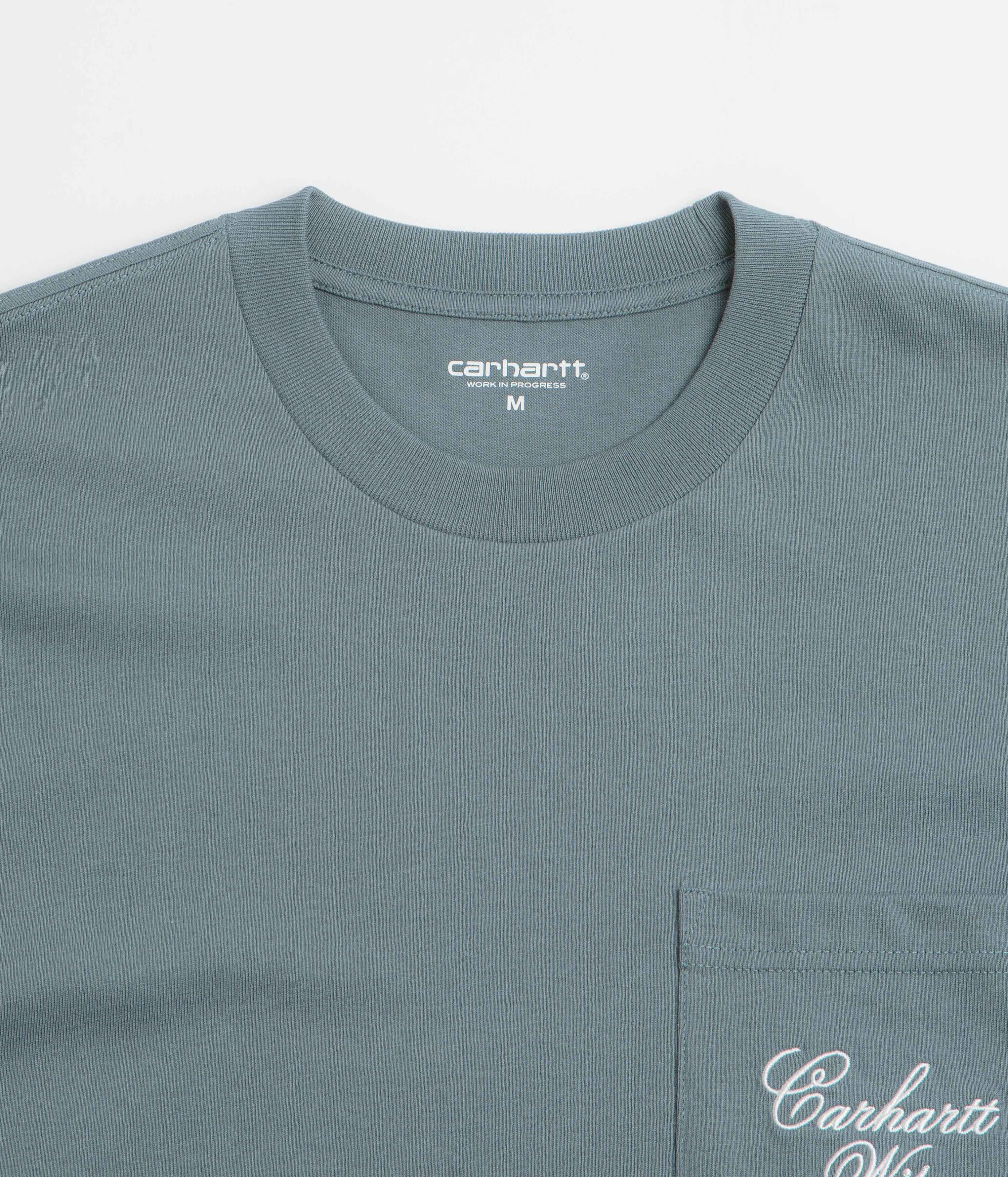 Carhartt Longhand Pocket T-Shirt - Cozy Blue / White